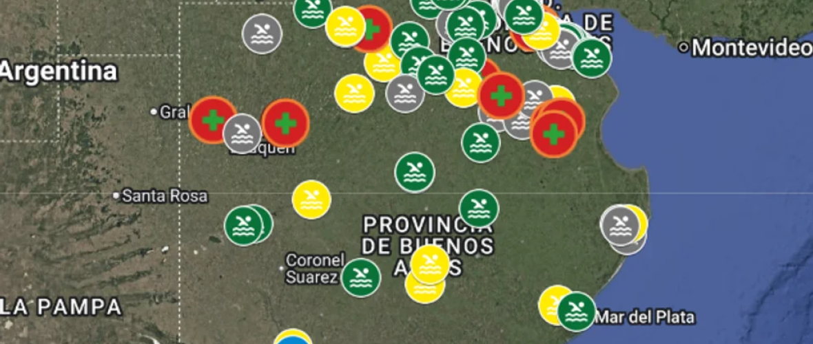 Cianobacterias: el mapa muestra incremento de sectores bajo alerta y Junín volvió a amarillo