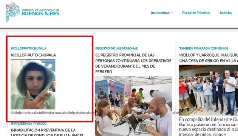 Hackearon la web de la provincia de Buenos Aires con amenaza a Kicillof