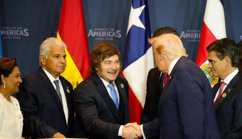 Milei participó de la cumbre "Escudo de las Américas" y ratificó su alianza con Trump