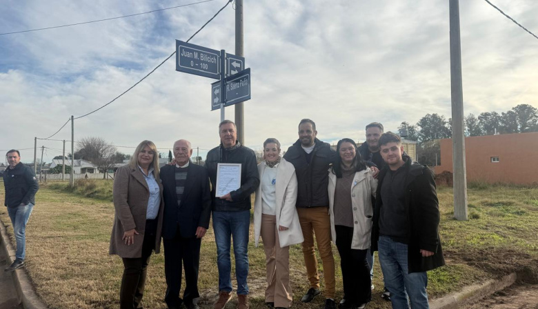 Juan Miguel Bilicich ya tiene una calle con su nombre en Arribeños