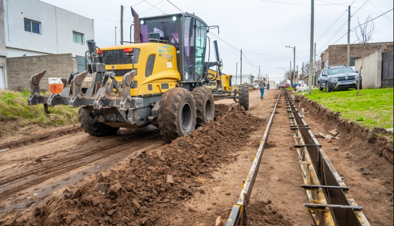 Avanza la obra de cordón cuneta en el barrio Eusebio Marcilla