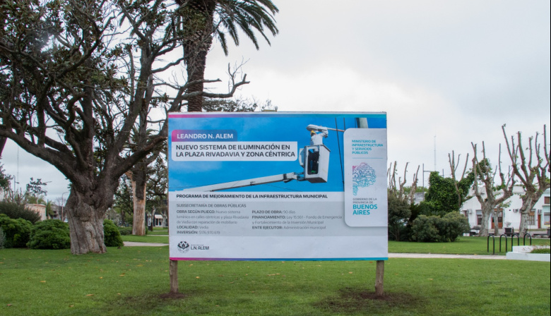 Vedia renovará la iluminación de la plaza Rivadavia y la avenida Duncker con una inversión de casi $177 millones