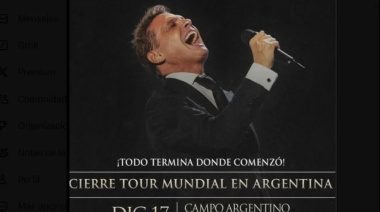 Luis Miguel cierra su gira mundial en Argentina el 17 de diciembre