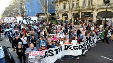 Se realiza hoy otra Marcha Federal al Congreso contra los vetos de Milei
