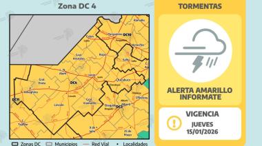 Alerta amarilla por tormentas para la región noroeste bonaerense