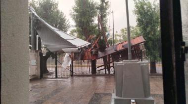 Temporal en Chivilcoy: fuertes ráfagas y lluvias provocaron daños en el Centro Universitario