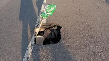 Falta de mantenimiento, abandono y deterioro: se hunde la Ruta 7 en Alem