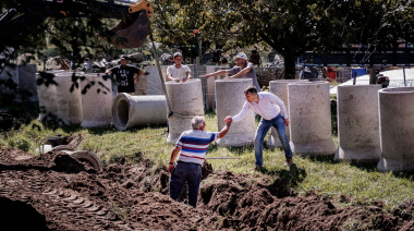 Comenzó la obra de desagües pluviales en calle Río Negro de Los Toldos