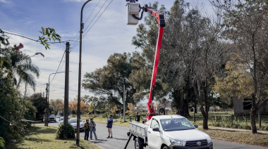 General Viamonte avanza con obras de iluminación LED en un sector estratégico de la ciudad