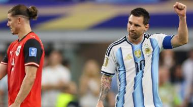 Con gol y récord de Messi, la Selección argentina le ganó 2-0 a Austria y se clasificó a 16avos de final