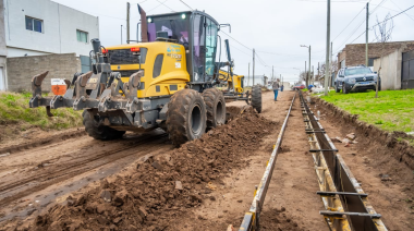 Avanza la obra de cordón cuneta en el barrio Eusebio Marcilla