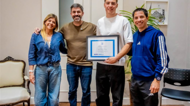 Juan Patricio Batac fue recibido por Fiorini tras obtener la Medalla de Oro en los Suramericanos