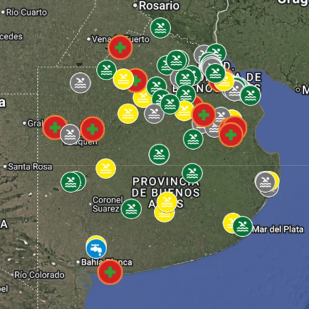 Cianobacterias: el mapa muestra incremento de sectores bajo alerta y Junín volvió a amarillo