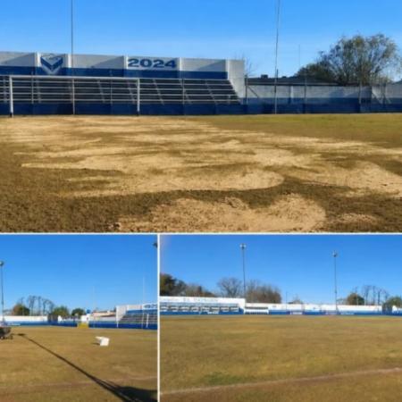 Villa Belgrano realizó tareas de recuperación y mantenimiento en el campo de juego de El Bosque
